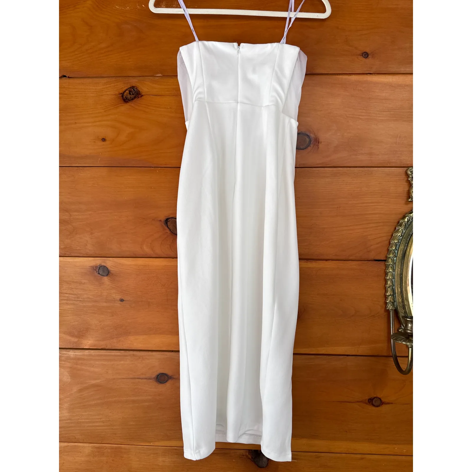 Lulus Loving the Feeling White Strapless Bodycon Midi Dress Wedding Bride Sz S - Image 6