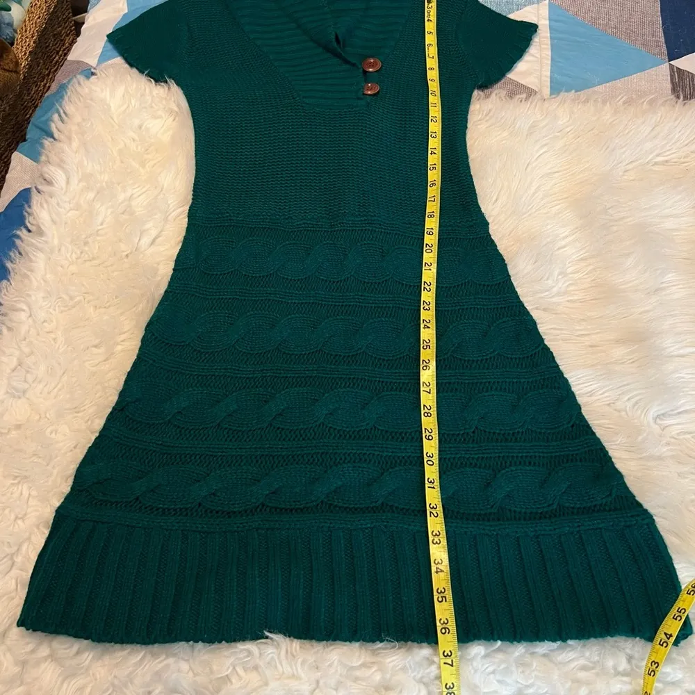 Derek Heart Sweater Dress Juniors Large Runs Small cap sleeves knit shawl collar - Image 9