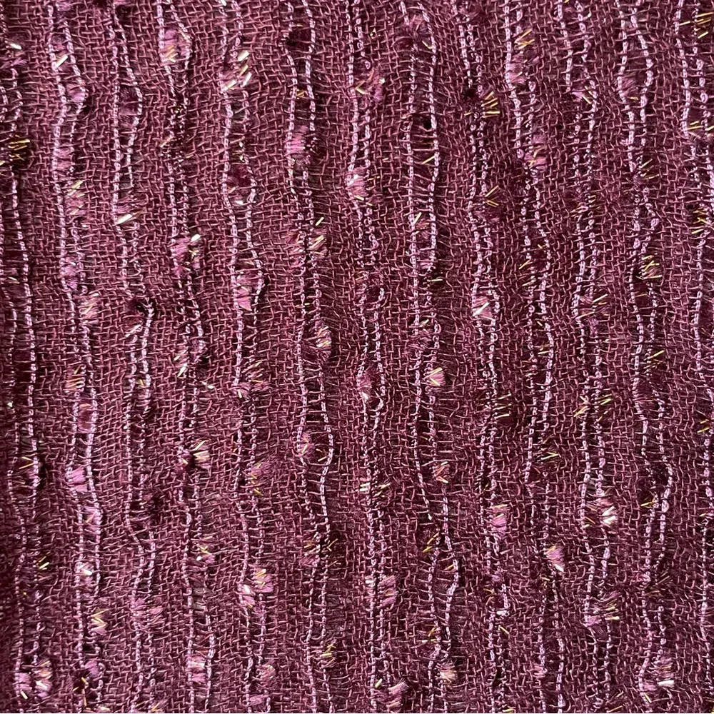 Burgundy Gold ale Metallic Infinity Scarf OS Purple - Image 4