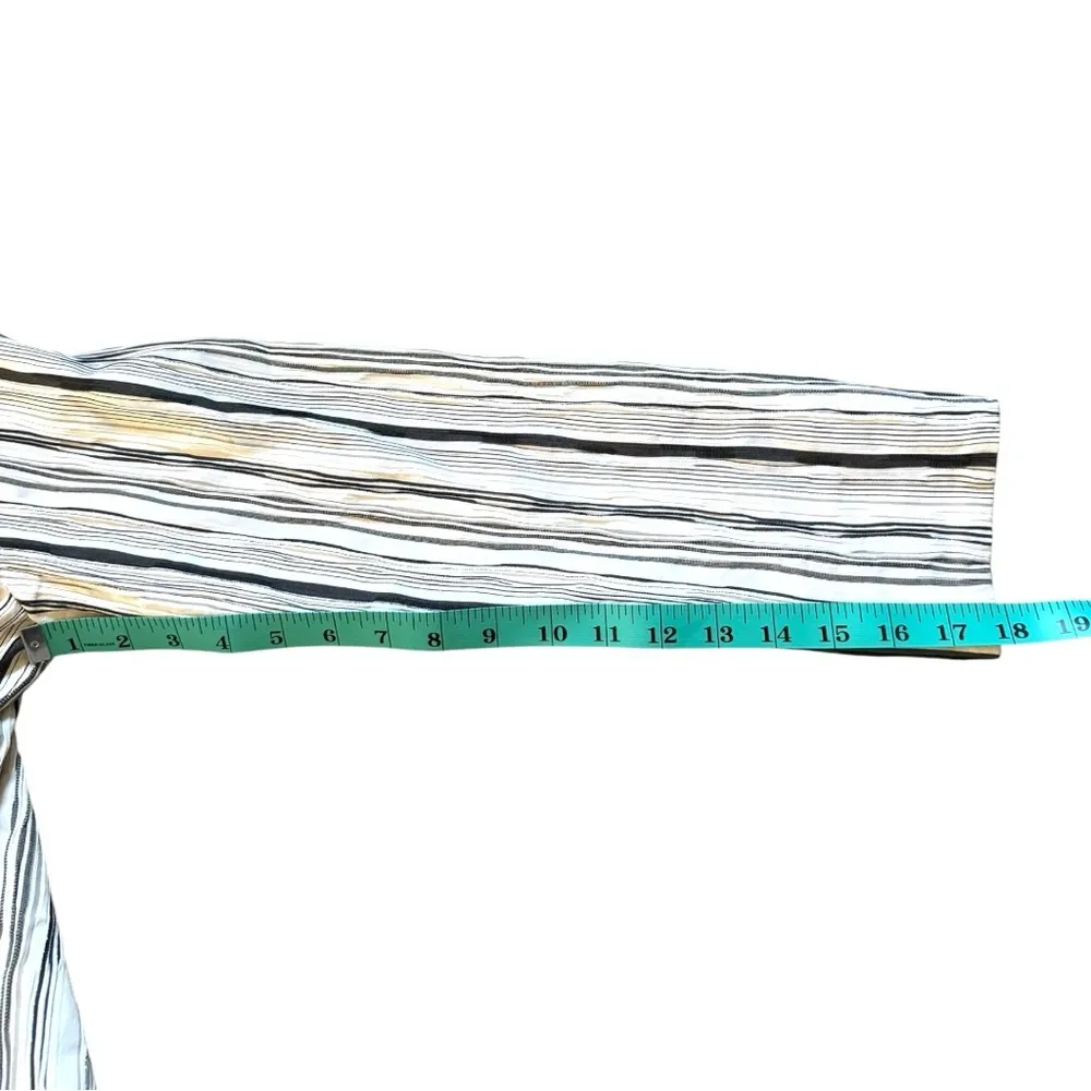 Chicos Monochrome Striped Jacket Button Front Cuffed Long Sleeve Size Large - Image 5