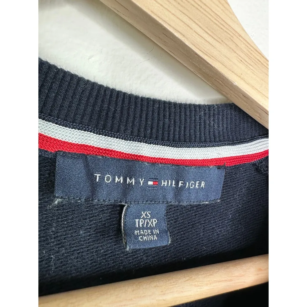 Tommy Hilfiger Blue Sequin Logo Crewneck Sweatshirt Women's Size X-Small XS - Image 4