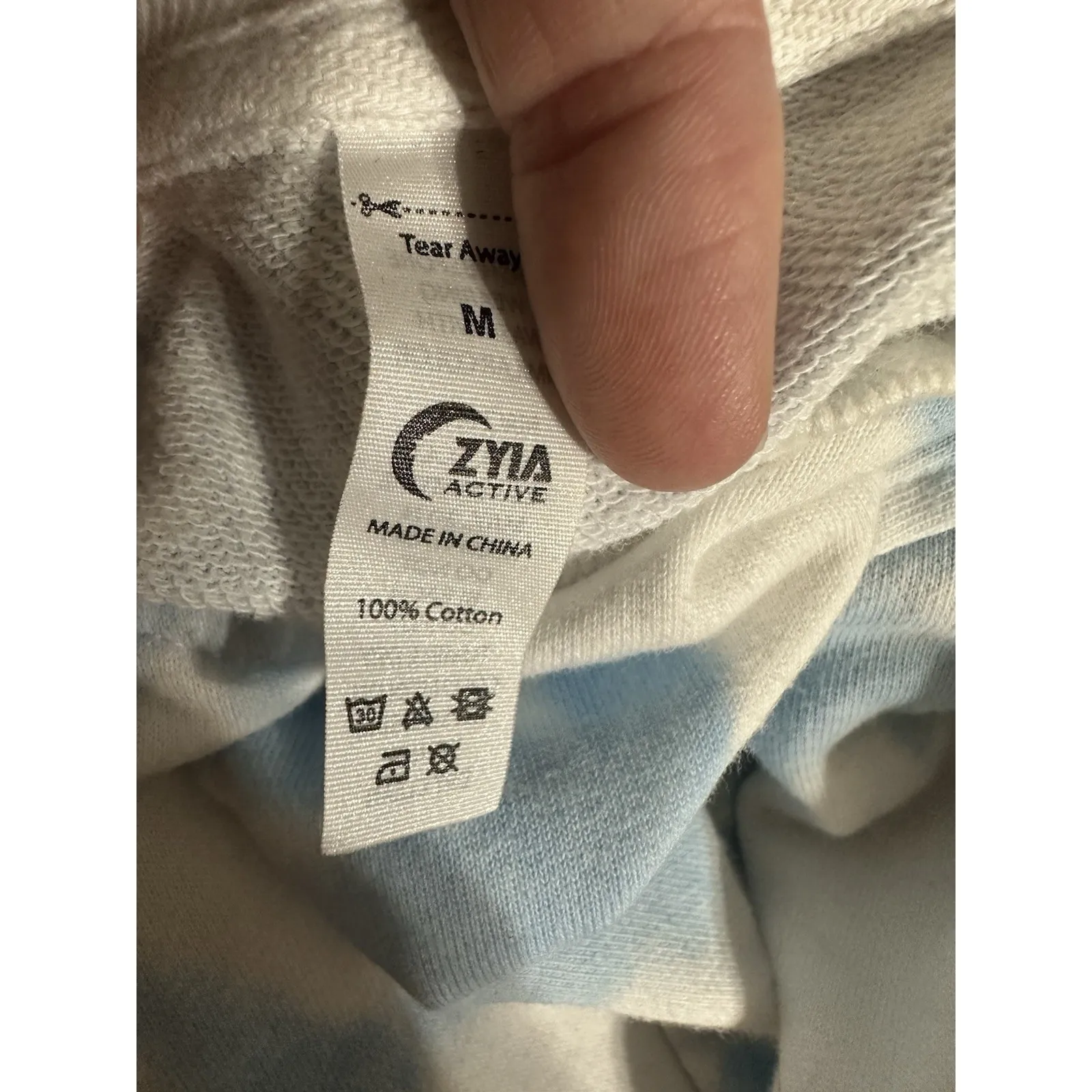 Zyia Active Cloud Wash Crew Sweatshirt Cloud Blue Tie-Dye Heaven Hendrix Size M - Image 7