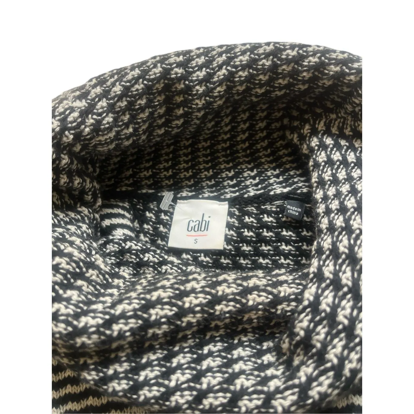 CAbi Fergie Split Stripe turtleneck sweater Small - Image 4