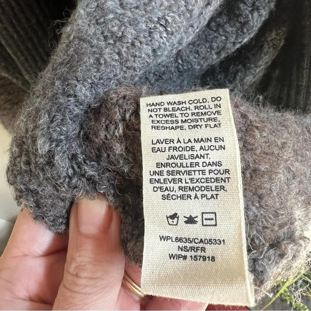 Chunky Open Long Sleeve Cardigan Sweater Gray Size S - Image 7