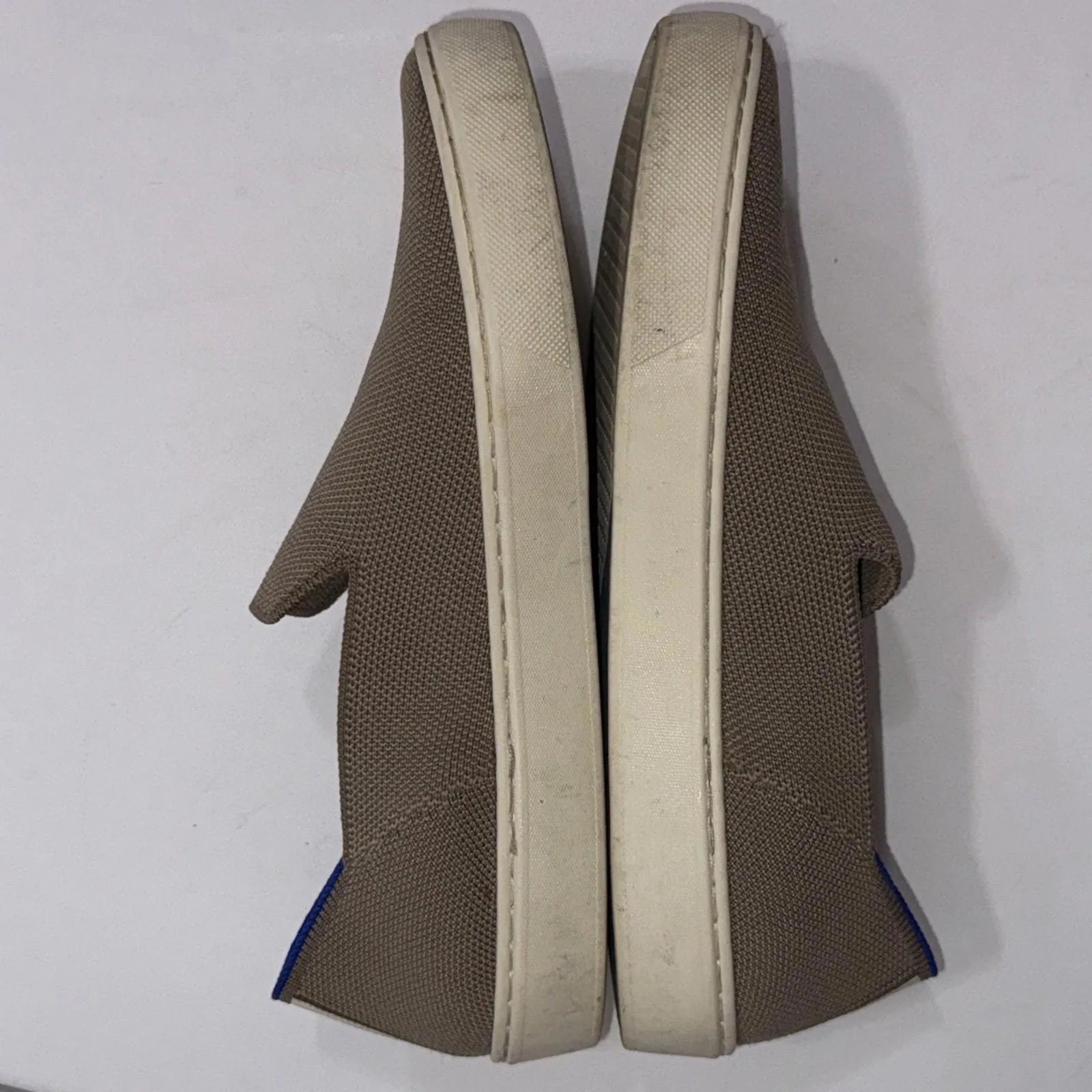 Rothys Beige Classic Preppy Minimalist Designer Slip On Sneakers Shoes Size 7.5 - Image 6