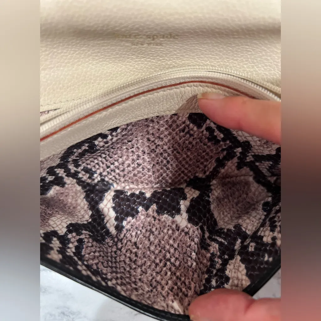 Kate Spade black and snake print leather long wallet - Image 11