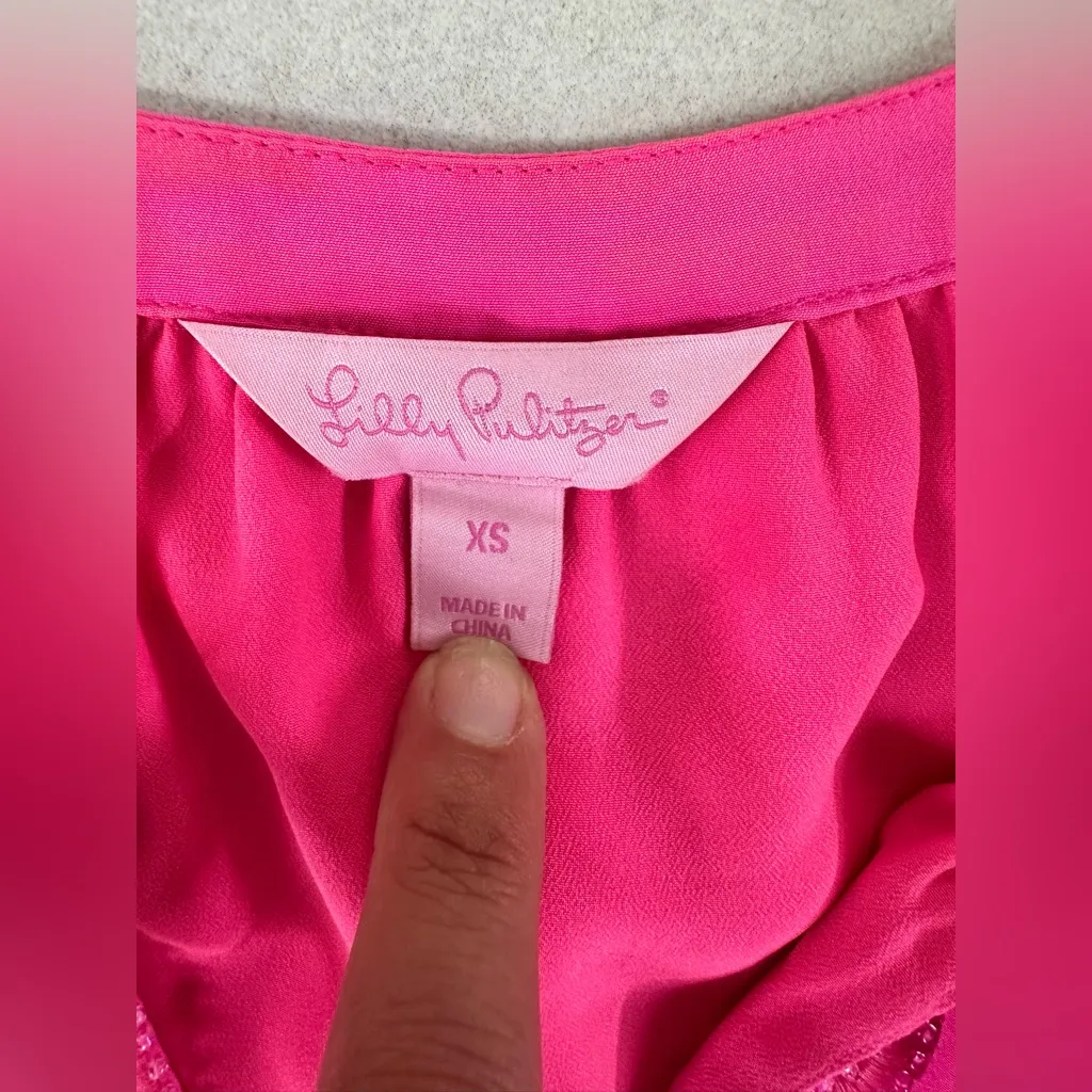 LILY PULITZER ROSLYN SHIFT DRESS WITH APPLIQUÉ EMBELLISHMENTS SIZE XS - Image 5