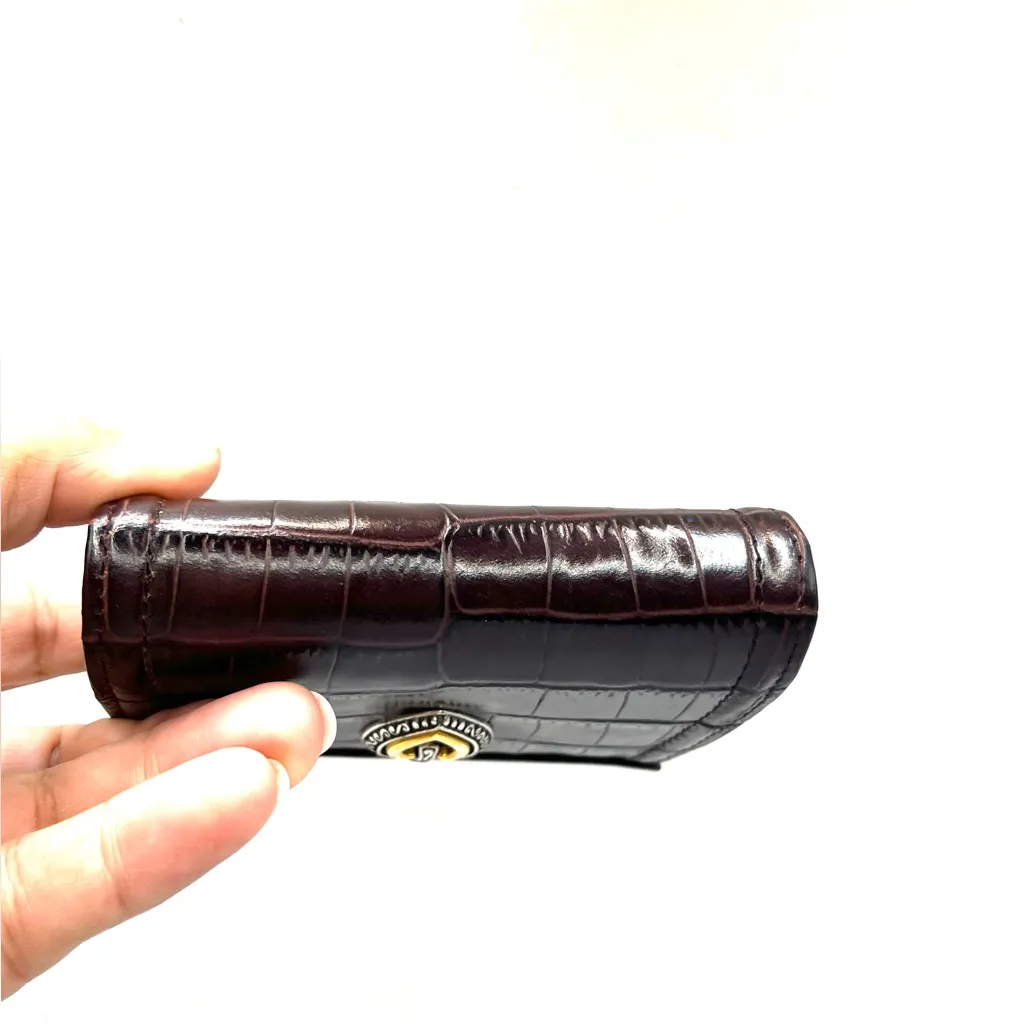Brighton Dark Brown Crocodile-Embossed Wallet Coin Purse with Heart Vintage - Image 4