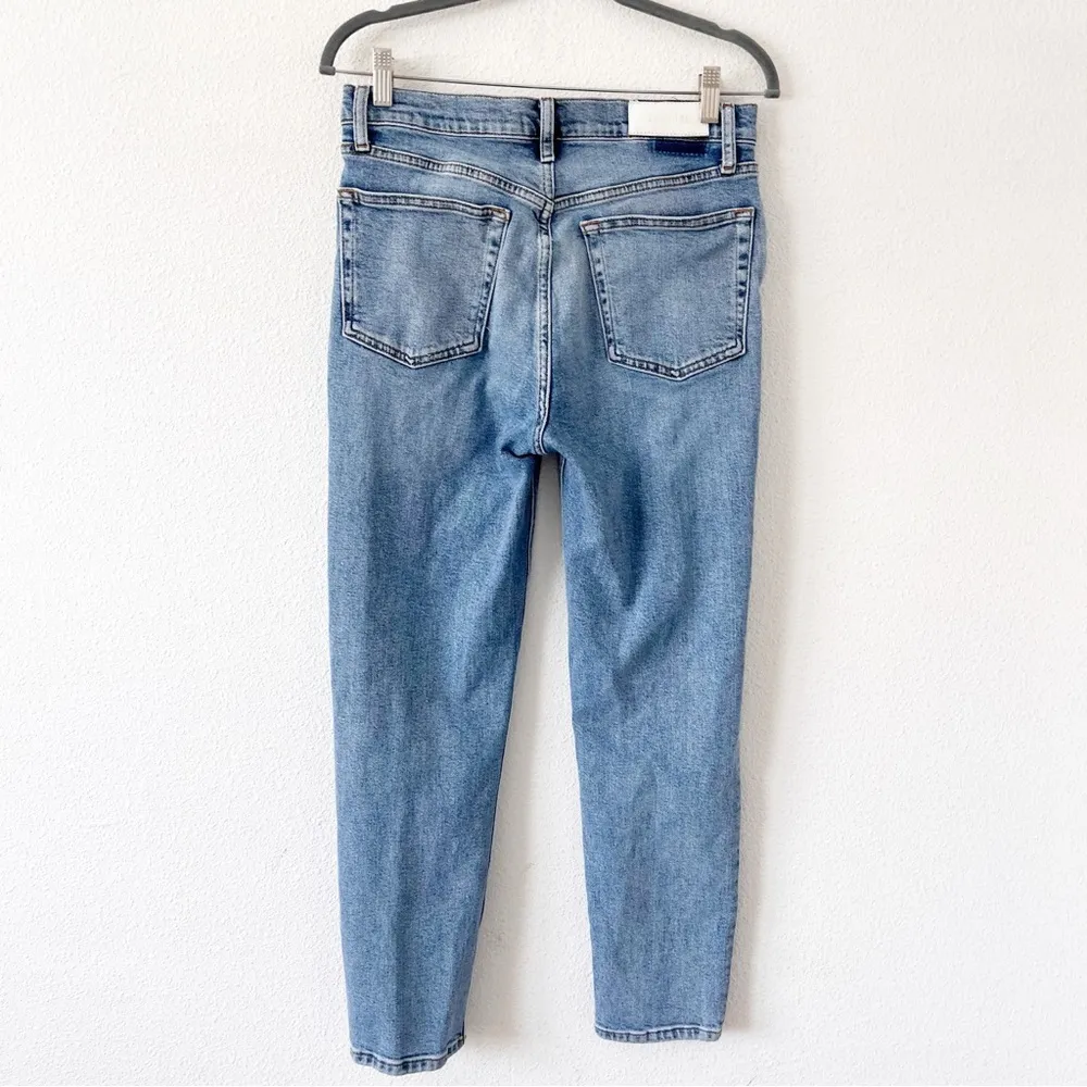Re/Done 90s High Rise Ankle Button Fly Crop in Mid 90s Denim - Image 6