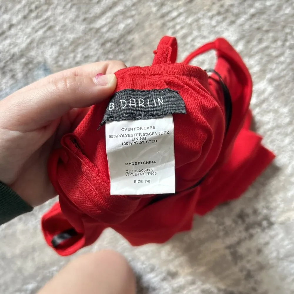 B. Darlin Red Cocktail Party Prom Homecoming Formal Dress Womens 7/8 - Image 8