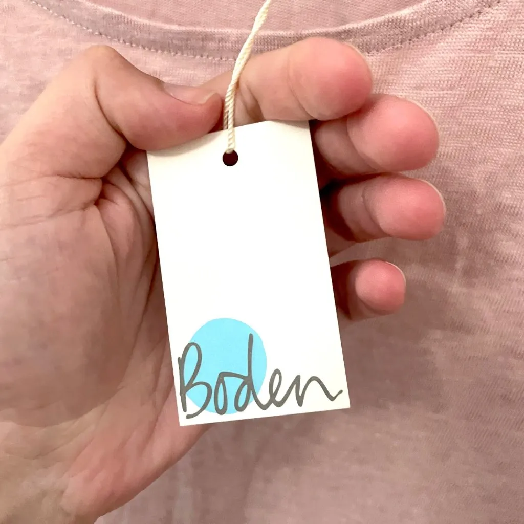 NWT Boden Light Pink Linen Flare Peplum Jersey 3/4 Sleeve Top Size S J0201 - Image 3