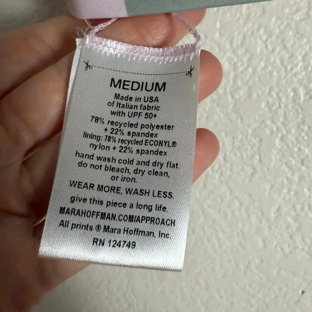 Mara Hoffman Astrid Colorblock Sage Multi Triangle Bikini Swimsuit Top Size M - Image 6