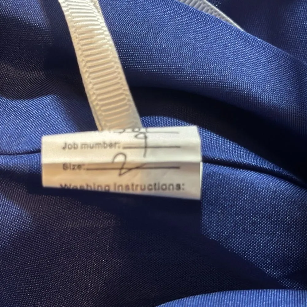 Women’s Blue Sparkly Mermaid Fit Prom Party Dress CrissCross Straps Size 2 - Image 13