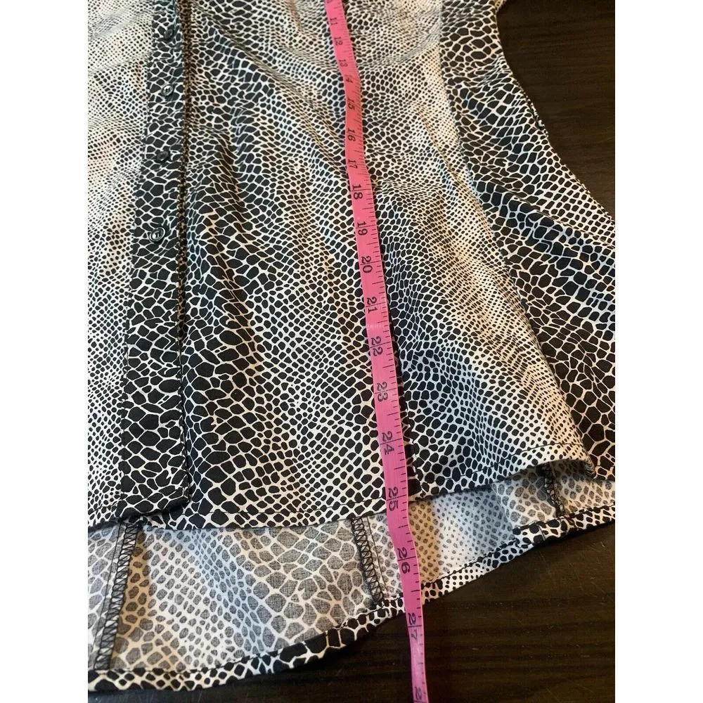 Harve Benard Animal Print‎ Blouse Womens XL Snake Office Mob Wife Preppy Chic - Image 9