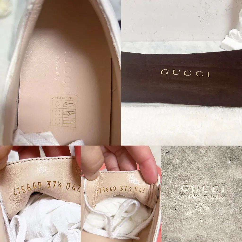 Authentic Gucci Web Striped Peggy Platform Sneakers 37.5 - Image 13