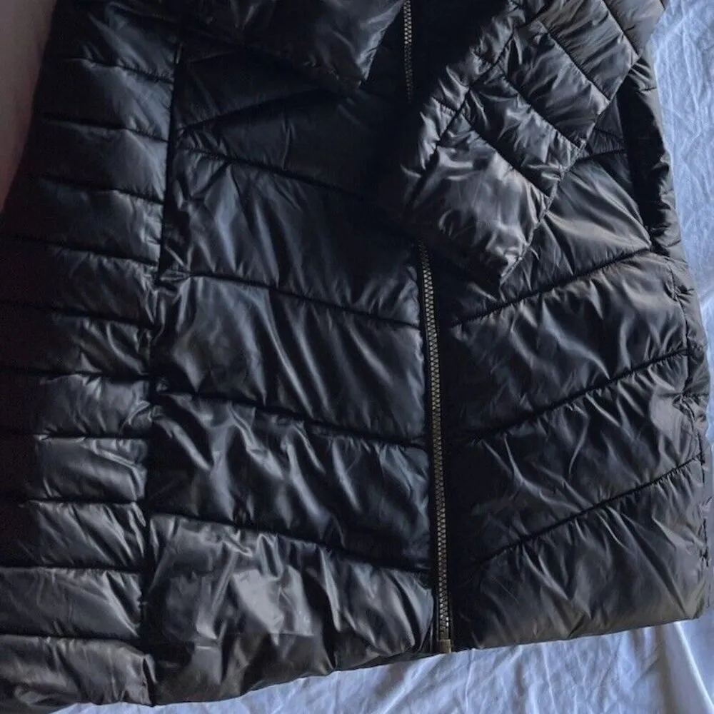 Karl Lagerfeld Packable Puffer Jacket Quilted Hooded Waist Coat Women’s Sz S - Image 2