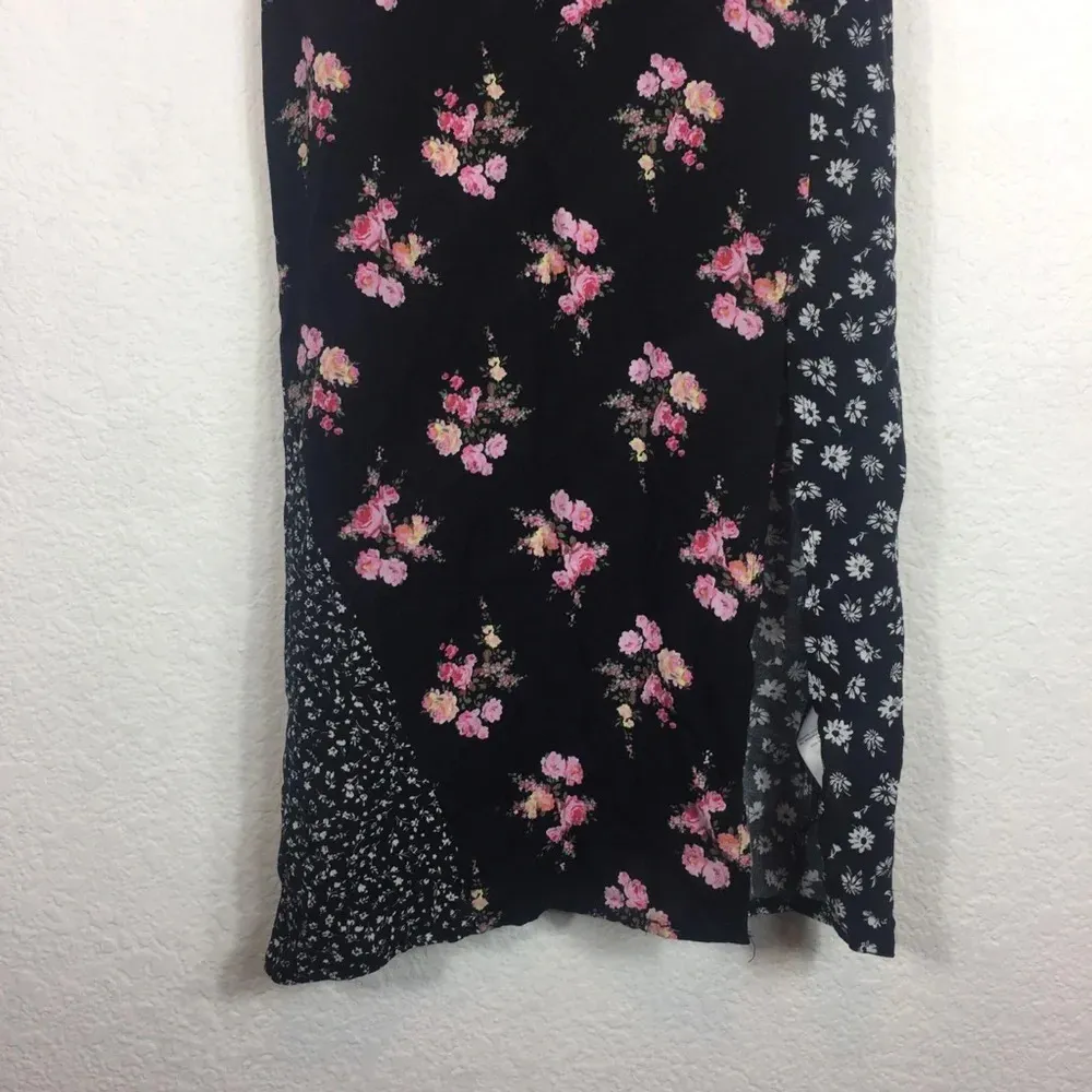 Topshop Mixed Floral Print Strappy Side Slit Midi Dress Size 4 - Image 8