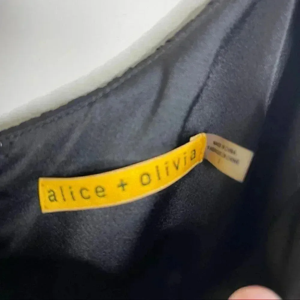 Alice & Olivia Black Pleated Dress Size 2 | Adjustable Straps | $396 Retail - Image 4