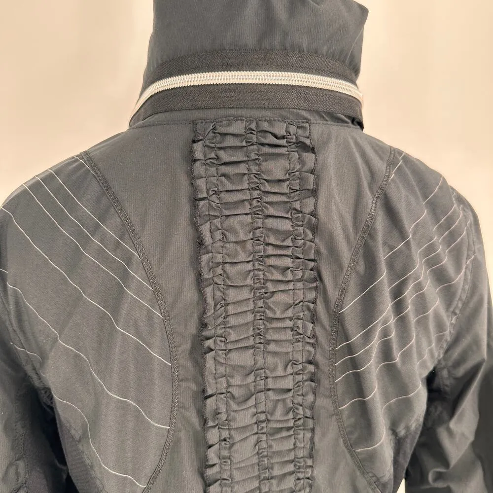 Lululemon Black Nylon Zip Up Ruched Back Detail Jacket Size 6 - Image 9
