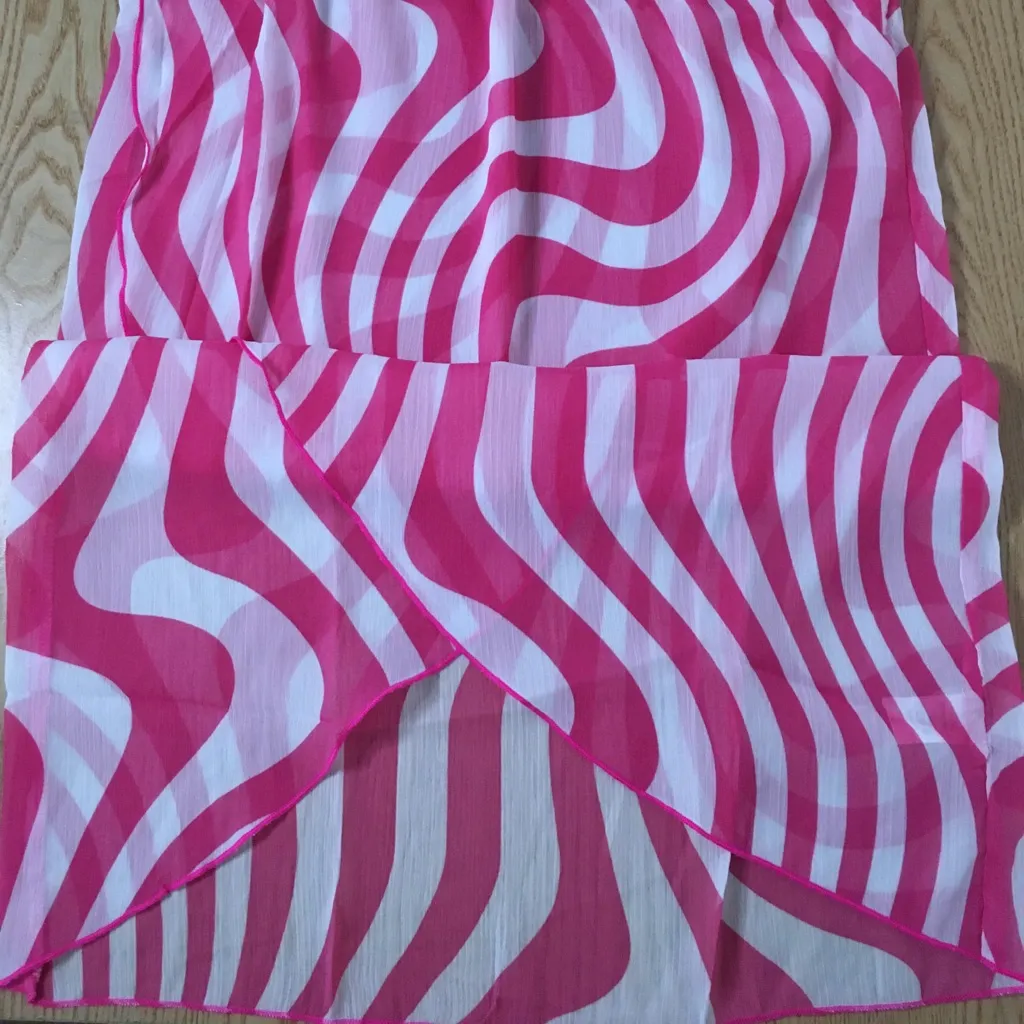 New Women’s Venus Lightweight Swimsuit Cover Up Pink White Size Xs - Image 7