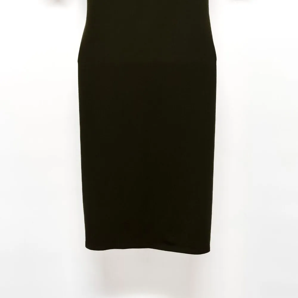 Theory Dakui Rubric Knotted Front Tie T-Shirt Dress Short Sleeve Basil Green - Image 7