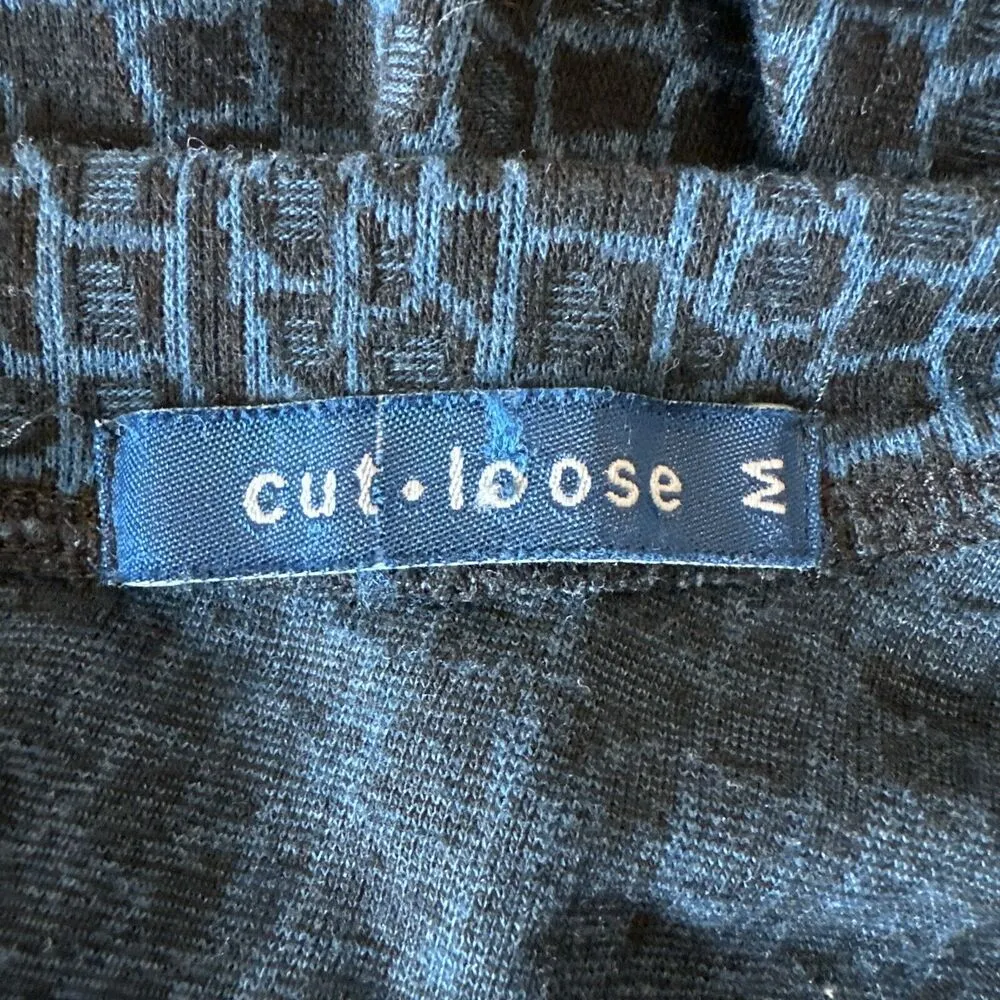 Cut Loose Womens 3/4 Sleeve Scoop Neck Dress Size M Blue Black Jersey Knit Size M - Image 8