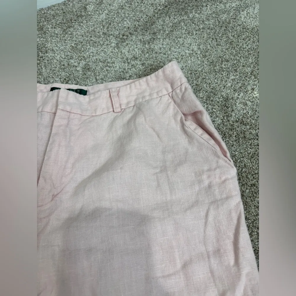 Lauren Ralph Lauren 100% linen light pink size 6 petite straight wide leg pants - Image 9