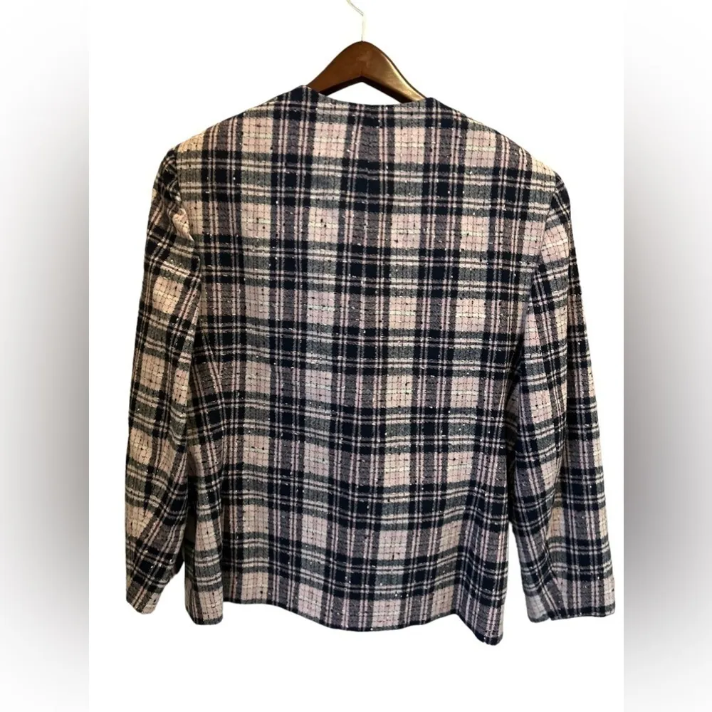 PENDLETON  Vintage Jacket Tartan Plaid‎ 100%   Wool Jacket Size 14 - Image 12