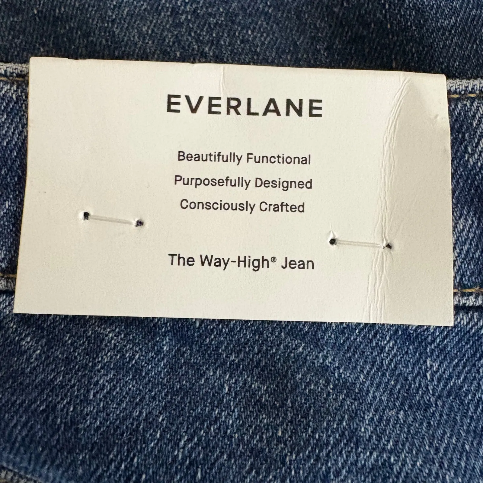 Everlane The Way High Jean 2.0 Dark Indigo Straight Leg Women's Size 35 - Image 6