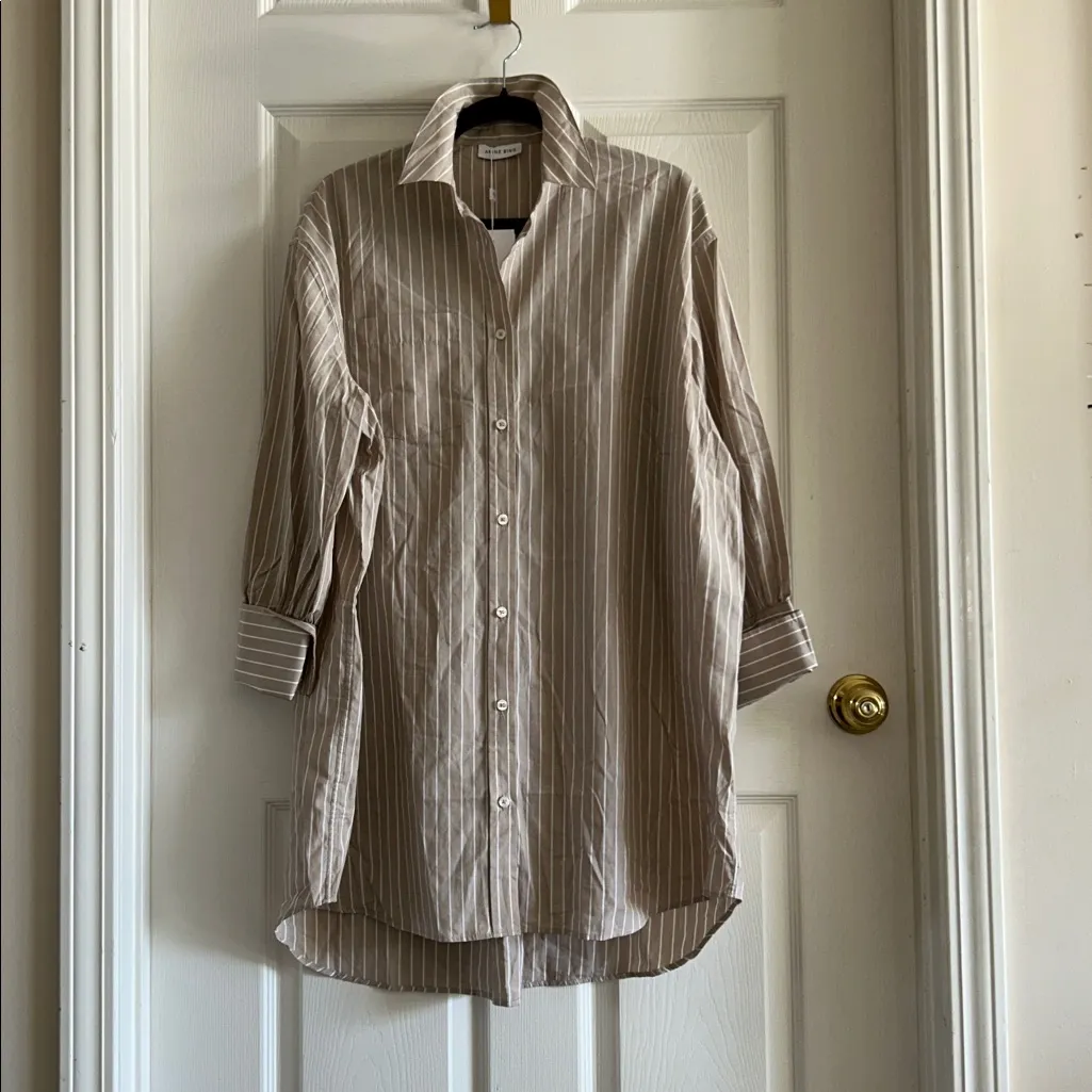 Anine Bing Revolve Womens Lake‎ Dress Taupe Stripe Small NWT - Image 7