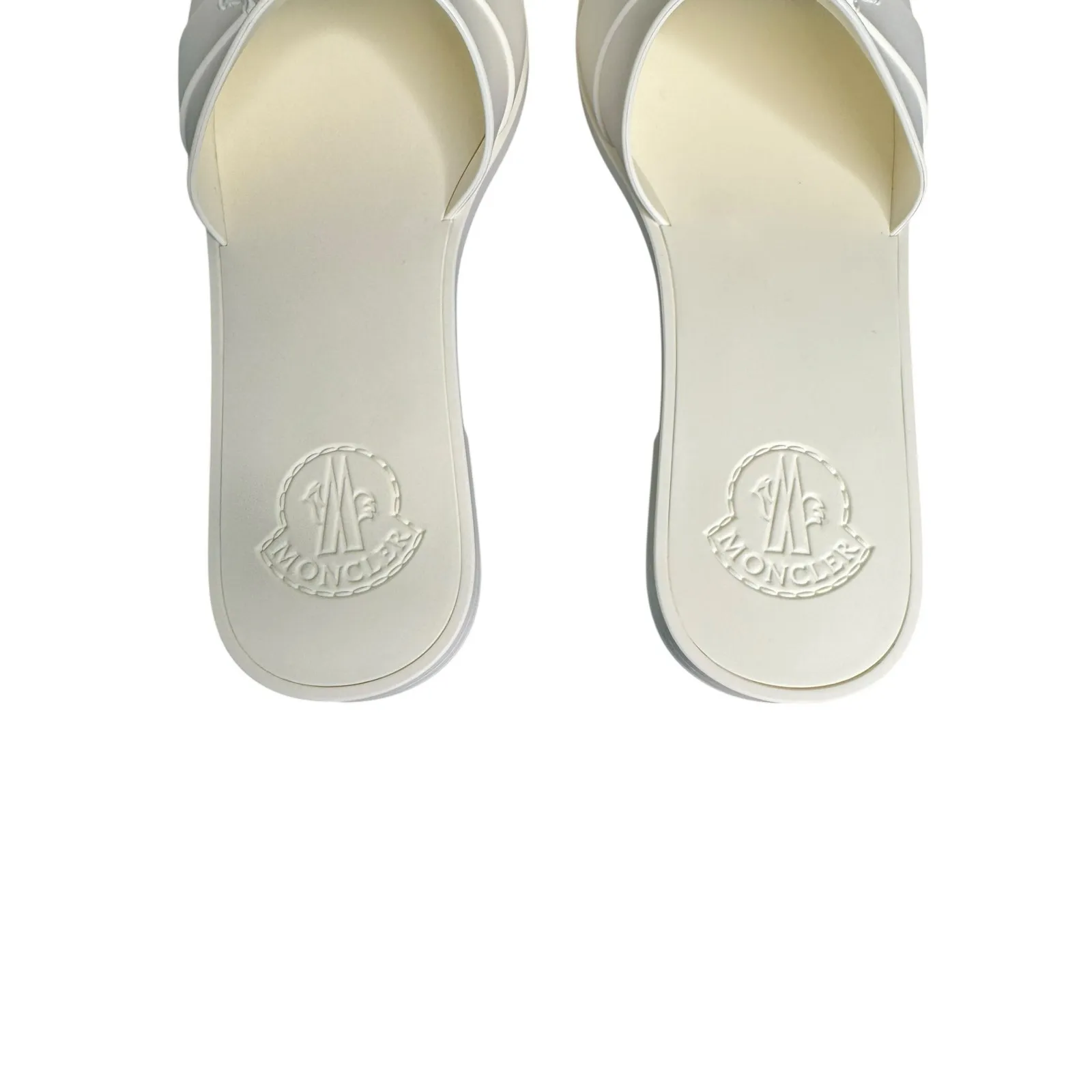 Moncler NIB Mon Ligo Slides in White Size 39 - Image 11