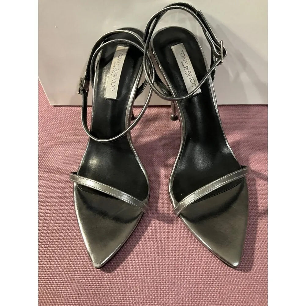 Tony Bianco Myra Sandals in Gunmetal Glimmer 7.5 New with Box Womens High heels - Image 5
