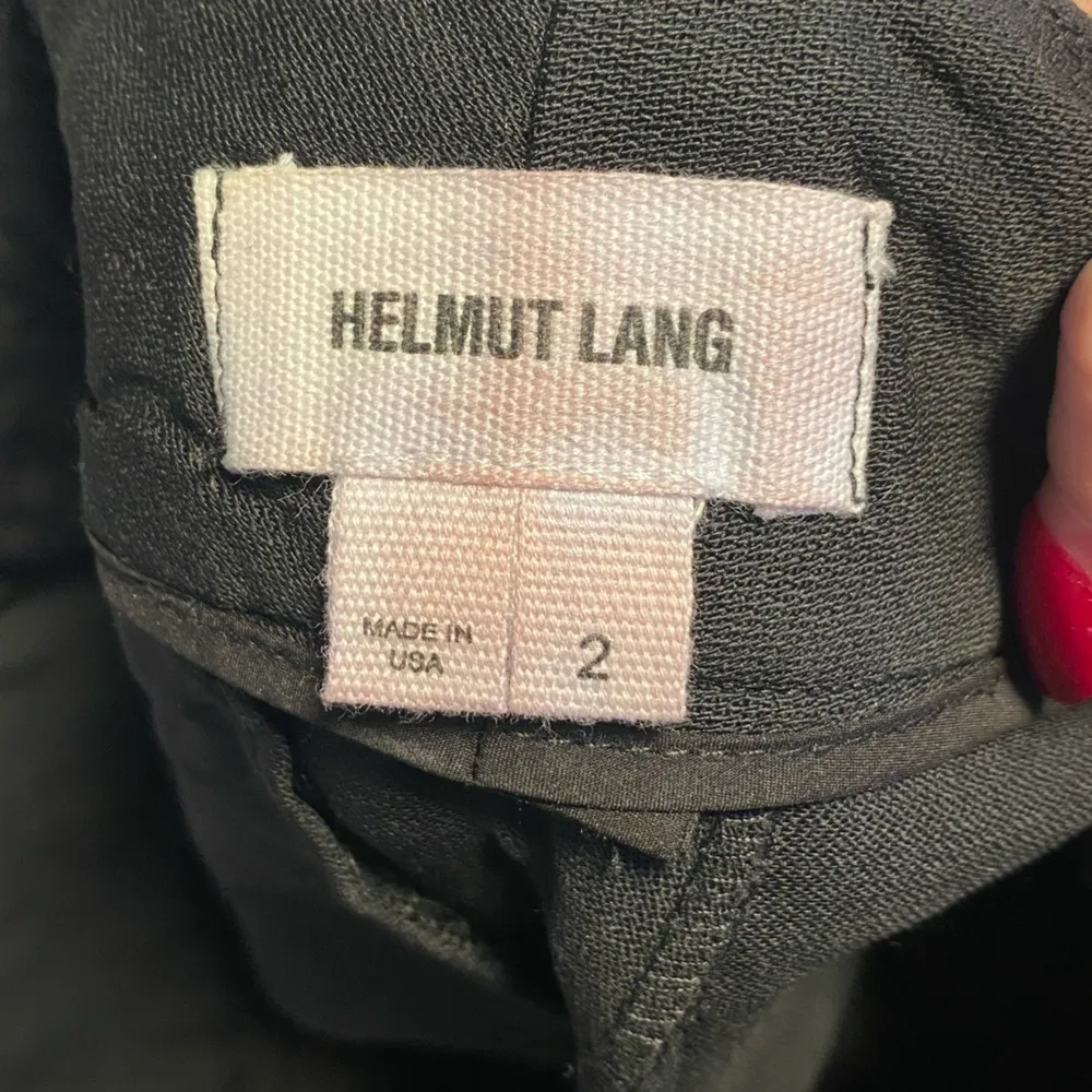 HELMUT LANG Wool blend black straight leg cropped dress pants size 2 - Image 6