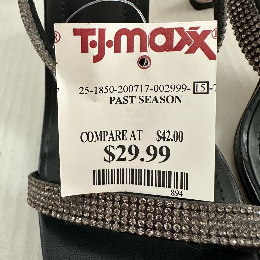 XOXO Black and Silver Strappy Heels - Image 14