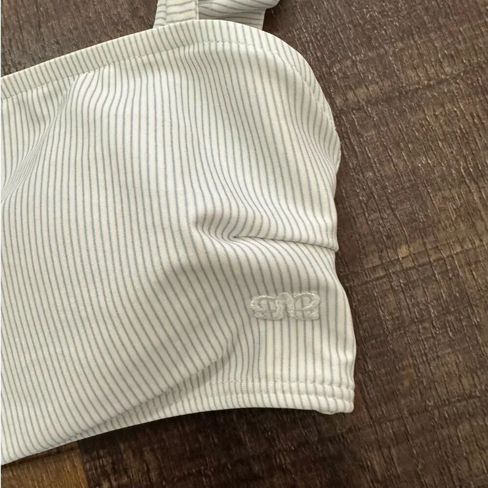 Albion Blue & White Stripes Bella Crop Bikini Top Size Small - Image 2