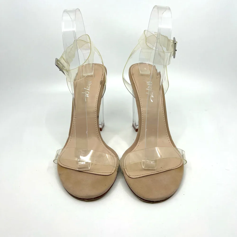 Nasty Gal Clear Chunky Heel Sandals Women's 7 US - Image 4