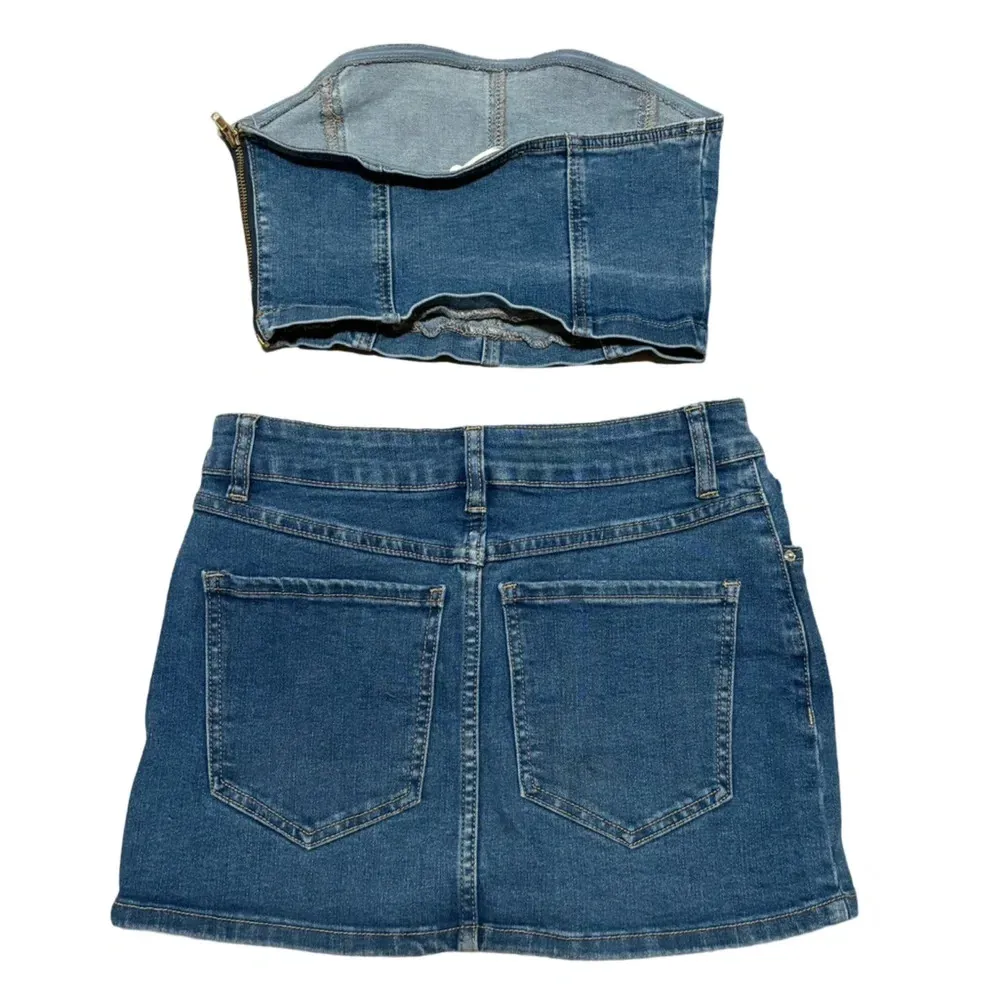 Pacsun LA Hearts Denim Skirt/Tube Top Set - Image 2