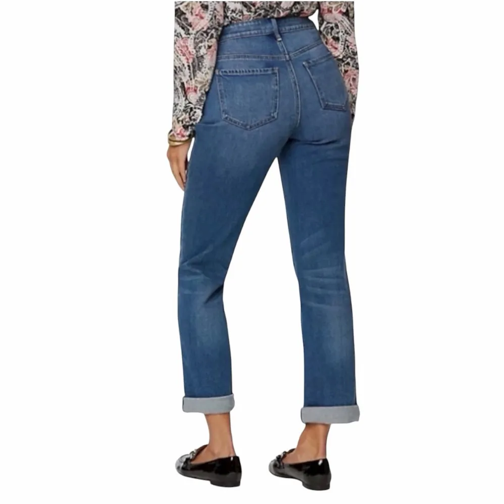 NYDJ Lift Tuck Relaxed Straight Jeans Women’s Size 10P Duvall Medium Blue Wash - Image 2