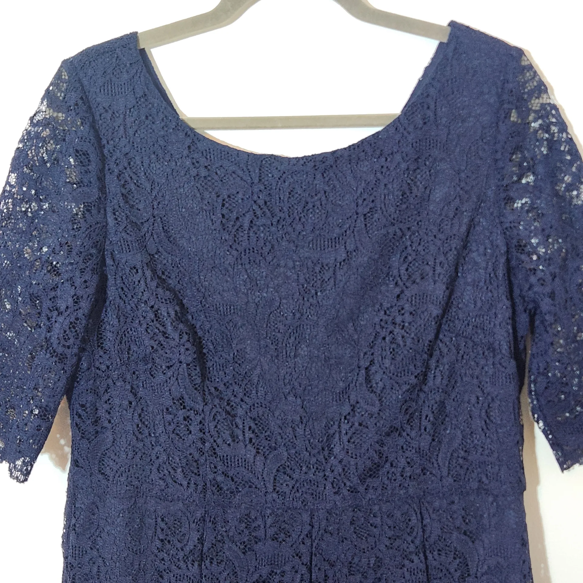 Jessica Simpson Navy Lace Dress Size 14 Navy Lace Wedding Guest Dress - Image 4