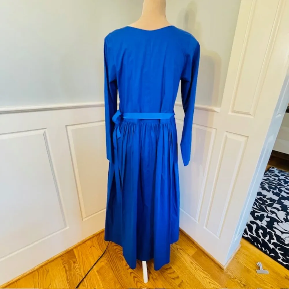 Susanne Bommer Lagenlook Cotton Poplin Midi/Maxi Cobalt Blue Dress 36 Small - Image 5