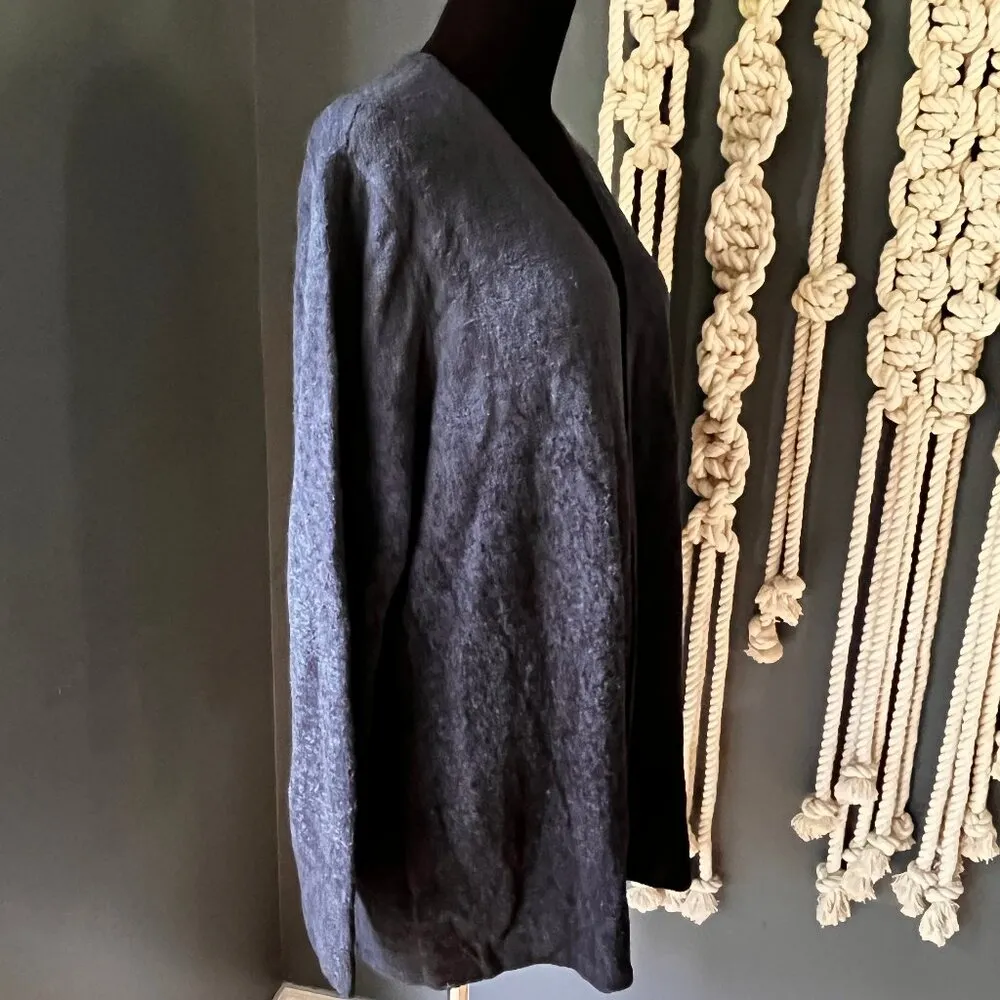 BAREFOOT DREAMS Sz 2X Navy Blue Chic Lite Knit Cardigan Pockets Cozy Cabin comfy - Image 6