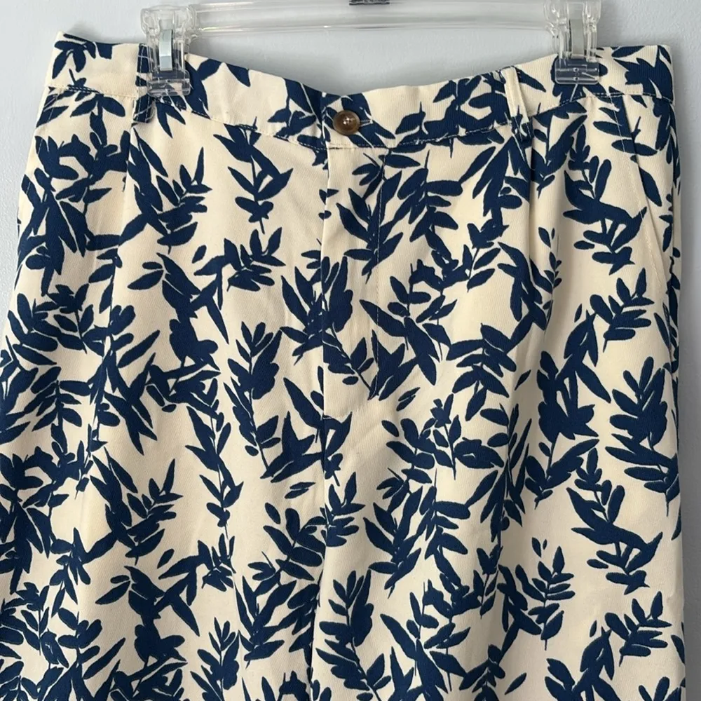 NWT Hayden Blue Floral Wide Leg Pleated Pants Coastal Grandma High Rise Size XL - Image 3
