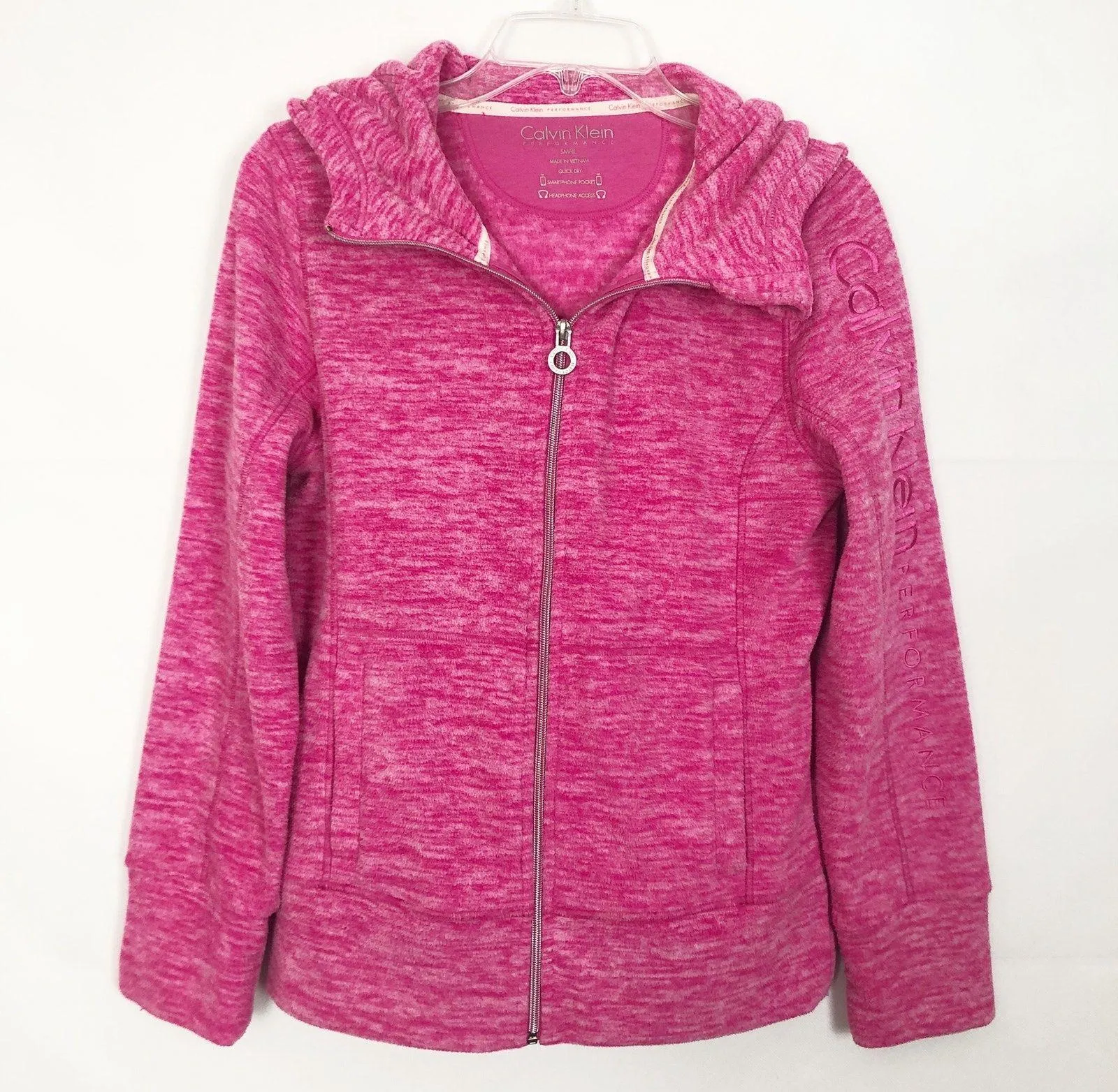 Calvin Klein Performance Full Zip Pink Hoodie Size S - Image 1