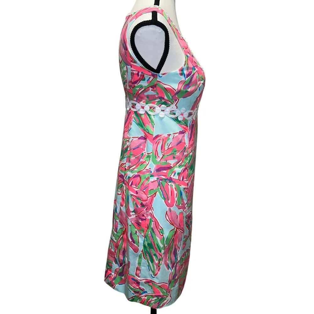 Lilly Pulitzer Rosie Shift Dress In The Vias Print 100% Cotton Sleeveless Size 0 - Image 3