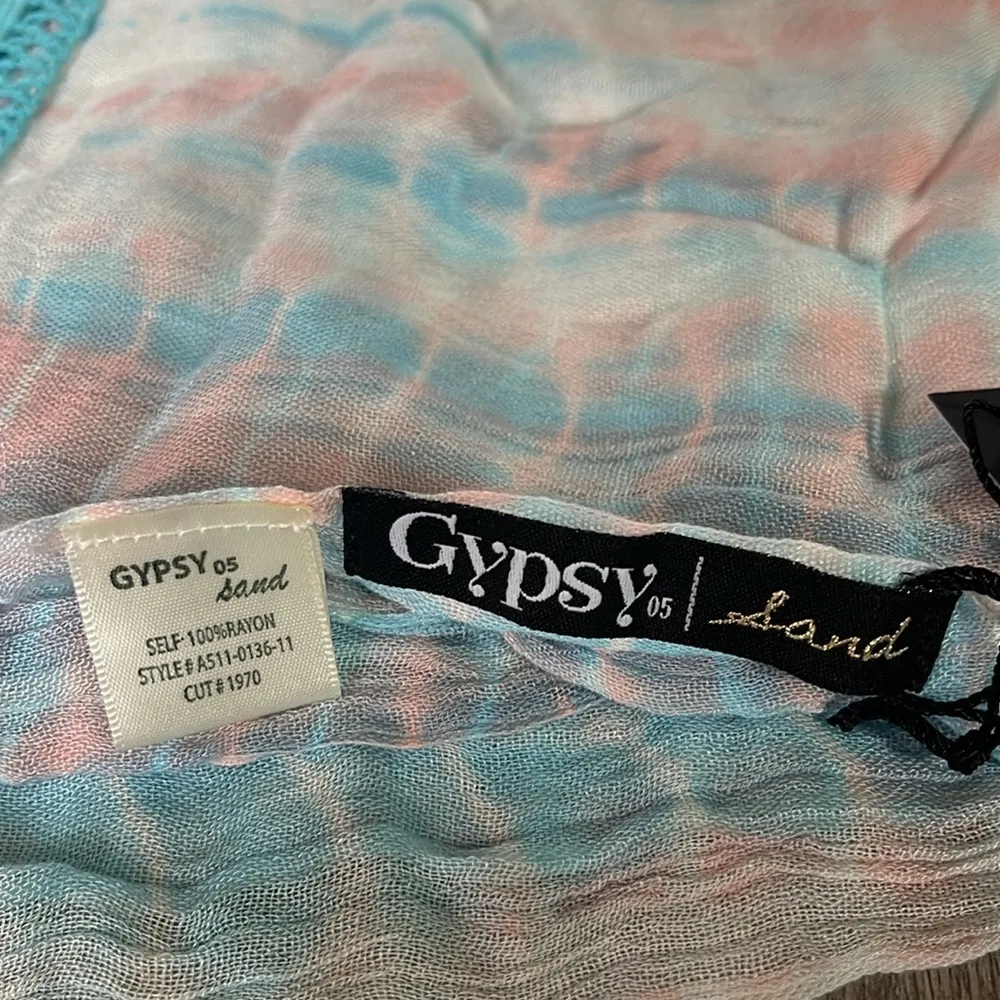 Gypsy 05  Sand Turquoise/Melon Coverup/Wrap One Size - Image 11