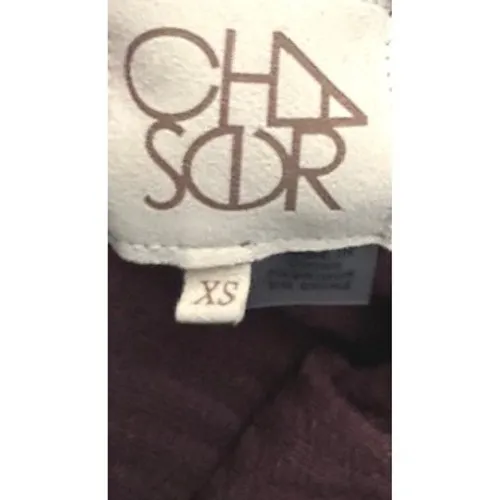 Chaser XS Waffle‎ Knit Hoodie Pullover Maroon Cozy Minimalist Loungewear Comfy - Image 3