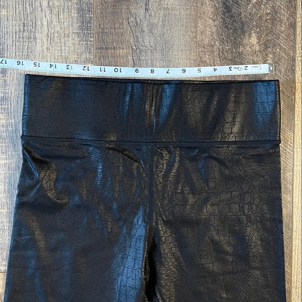 Cut the Frills High Rise Faux Leather Black Leggings Size XL - Image 5
