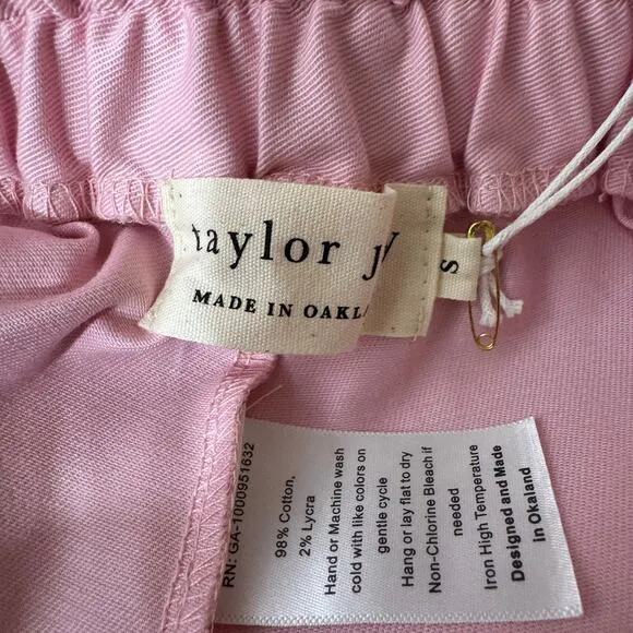 Taylor J Cotton Culotte Pants Pink Elastic‎ Waist Wide Leg S NWT - Image 7