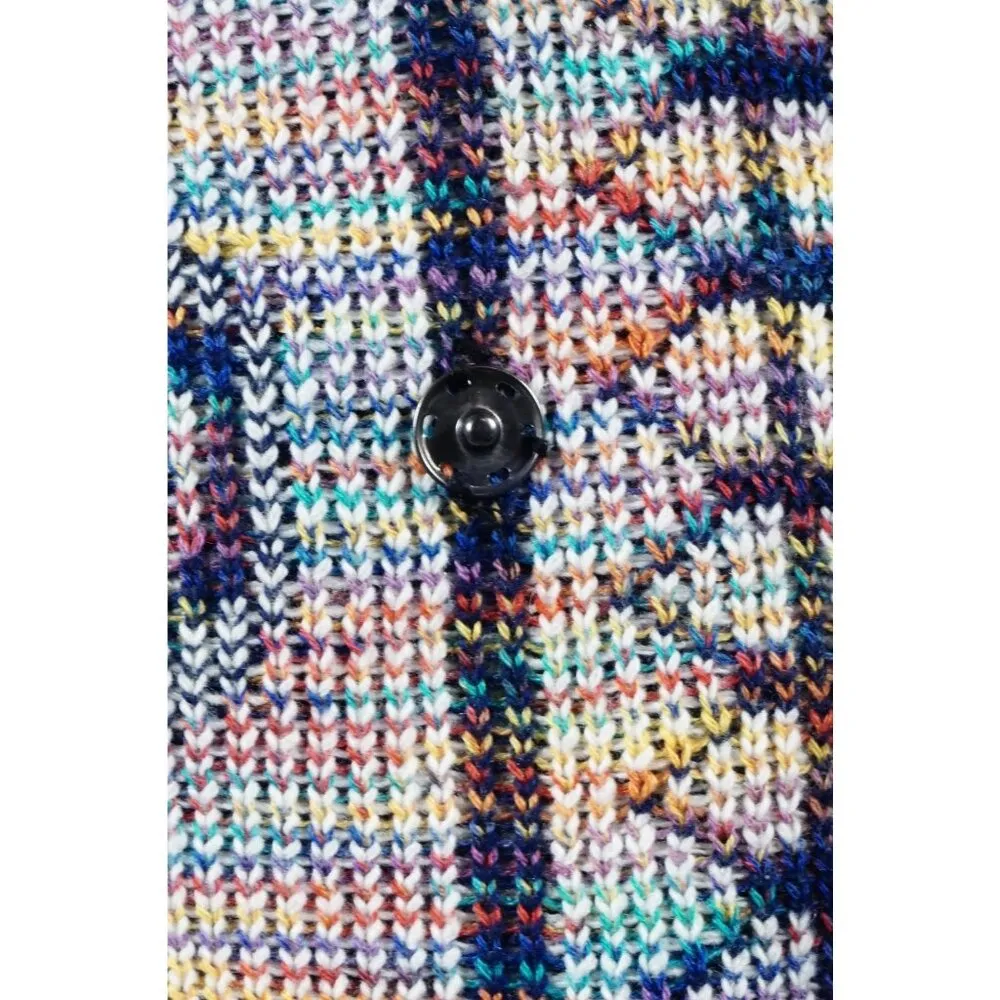 HIPSTER ROW Blue Long Sweater Tribal Aztec Poncho ONE SIZE Size undefined - Image 12