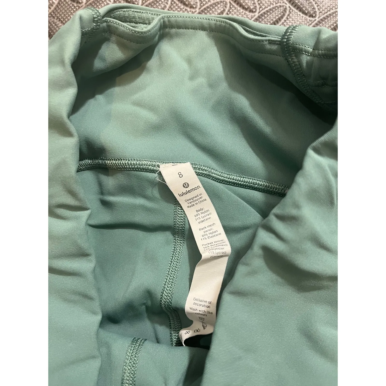 Lululemon Wunder Train High Rise Tights Leggings Green Womens Size 8 - Image 2